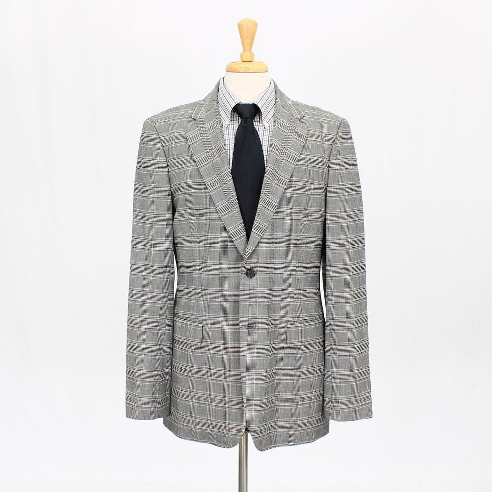 Bespoke 42L Gray Check 2-Button Sport Coat Blazer Jacket O556
